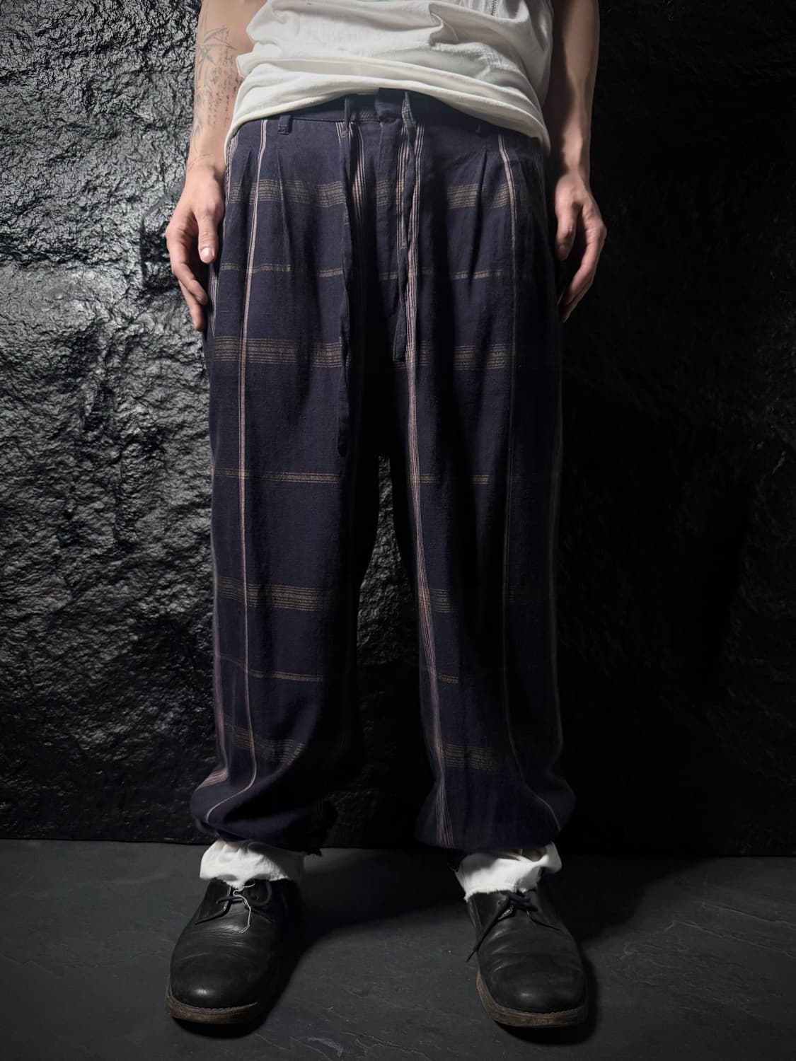 NICENESS ALI Khadi Checked Trousers 상품이미지1