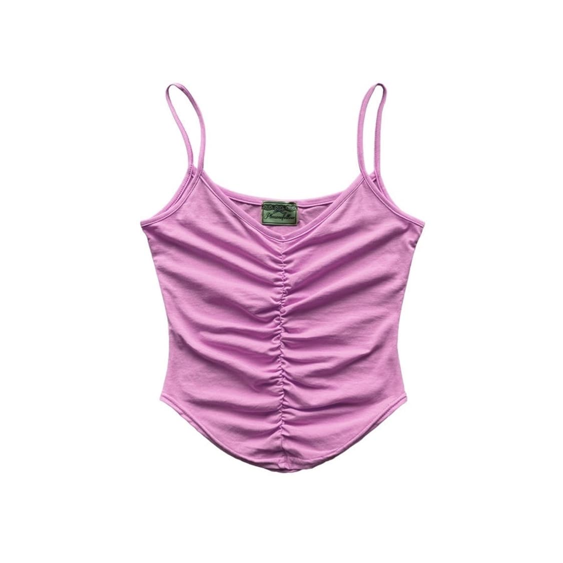 플리즈노팔로우 달린 셔링 슬리브리스 탑 핑크 나시 상품이미지1