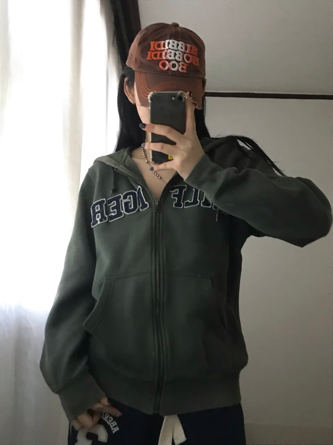 타미힐피거 카키 후드집업 상품이미지3