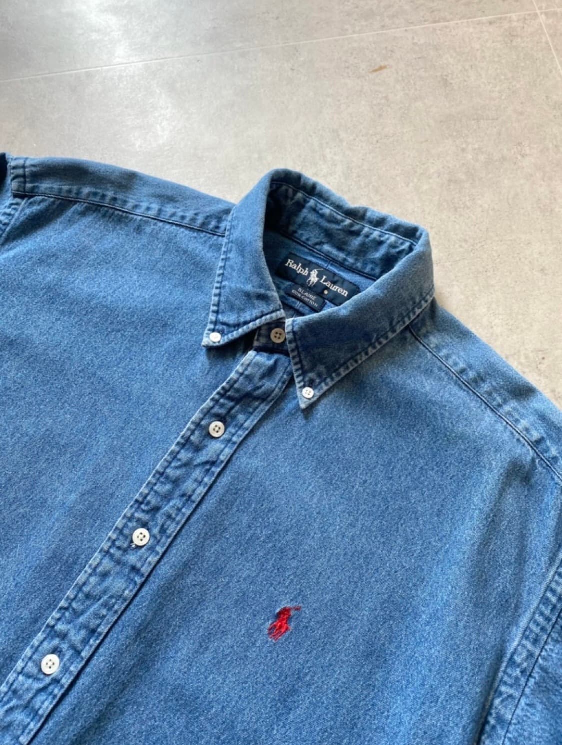 90's 폴로 랄프로렌 데님 셔츠 L(105) 상품이미지6