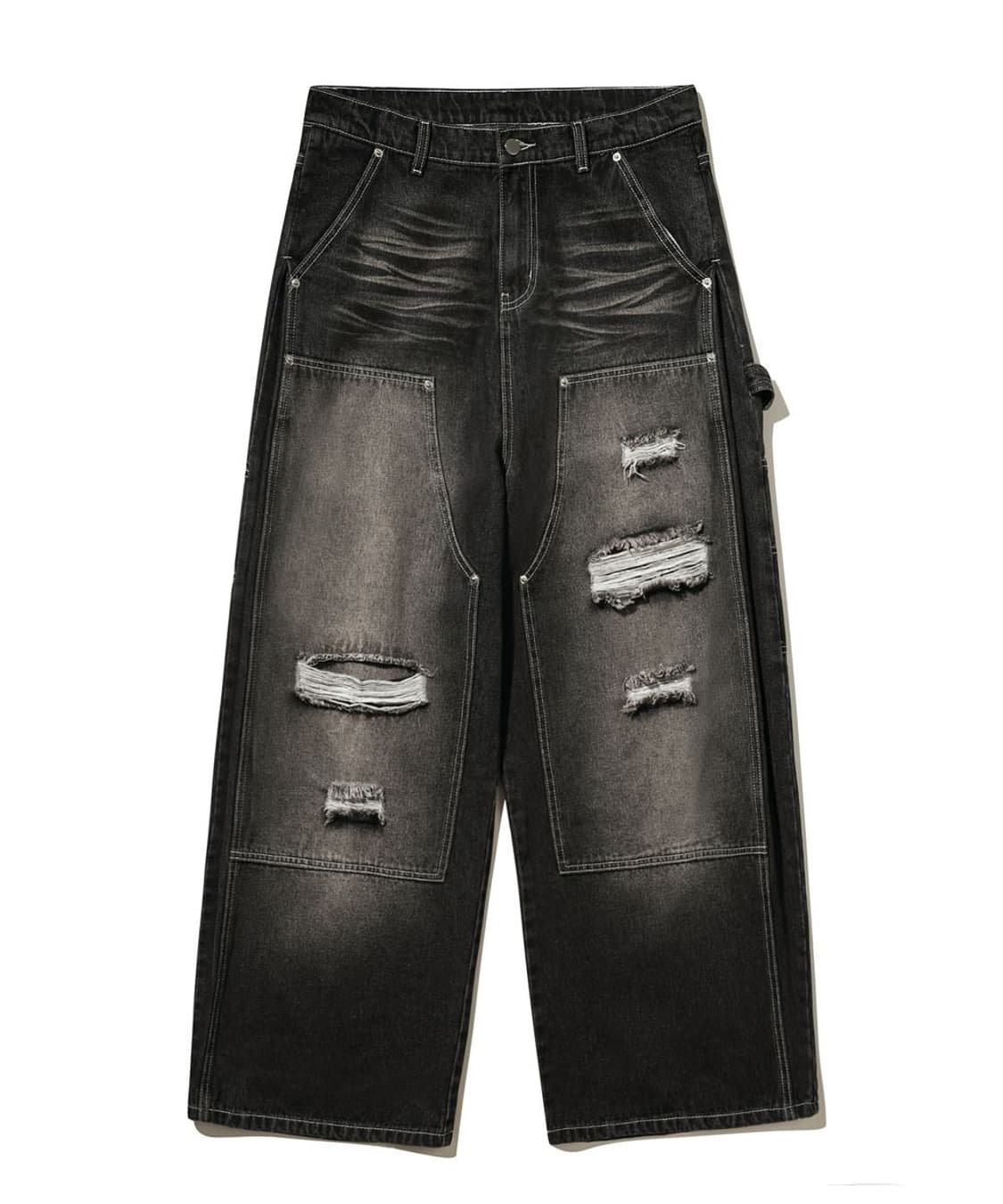 트릴리온 카펜터 디스트로이드 워싱 데님 팬츠 청바지 XL 상품이미지3