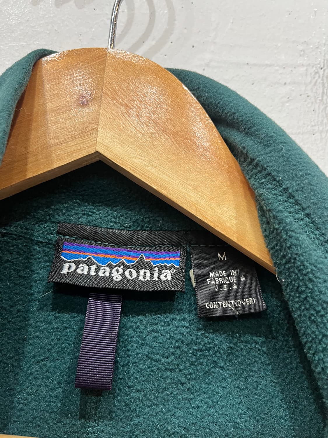 90s 파타고니아 플리스 자켓 그린 Made in USA (M) 상품이미지3