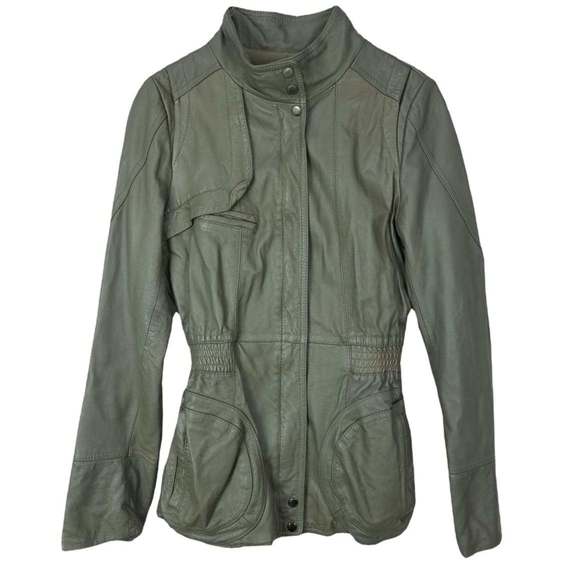 [빈티지] 슬림핏 집업 레더 자켓 M17939 상품이미지2