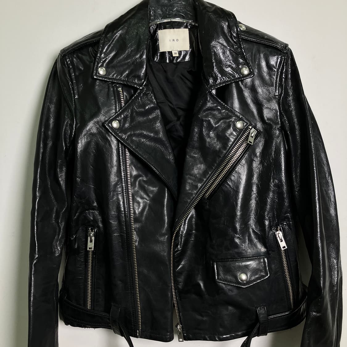 IRO 이로 블랙 양가죽 라이더 자켓 38 상품이미지7