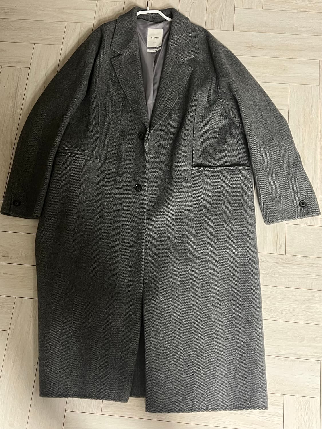벨리에 핸드메이드 헤링본 싱글코트-멜란지 그레이 M 상품이미지1