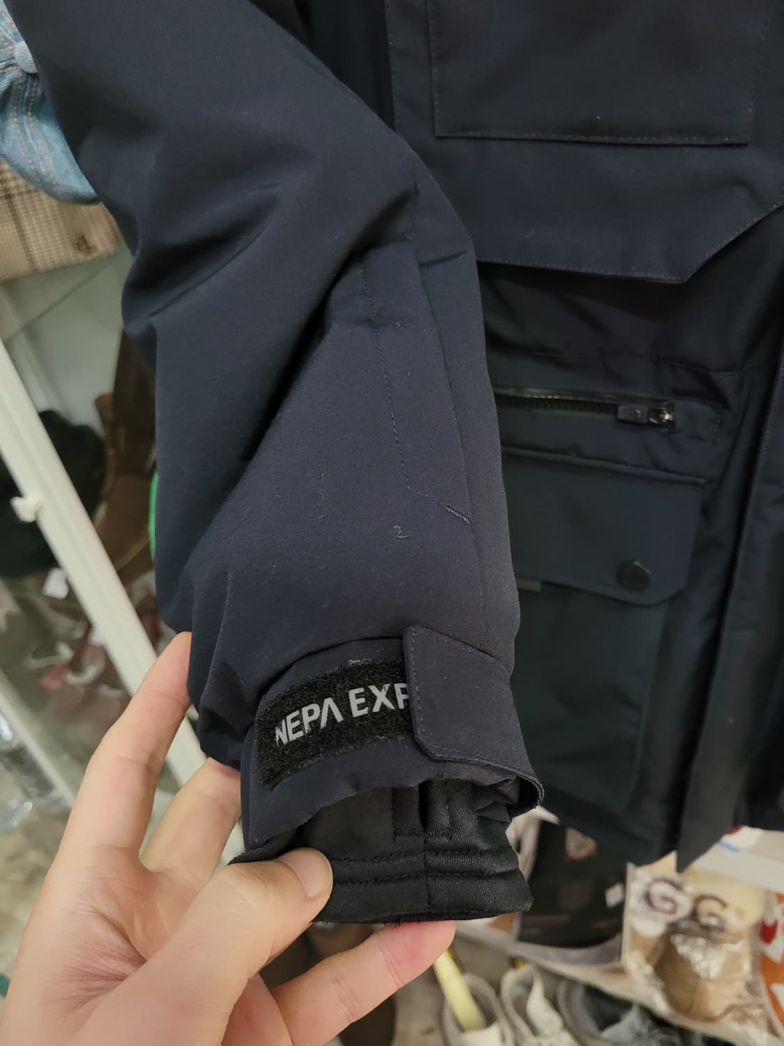 NEPA 미착용 네파 네이비 퍼 후드 구스 다운 패딩 (후드 탈부착) 상품이미지9