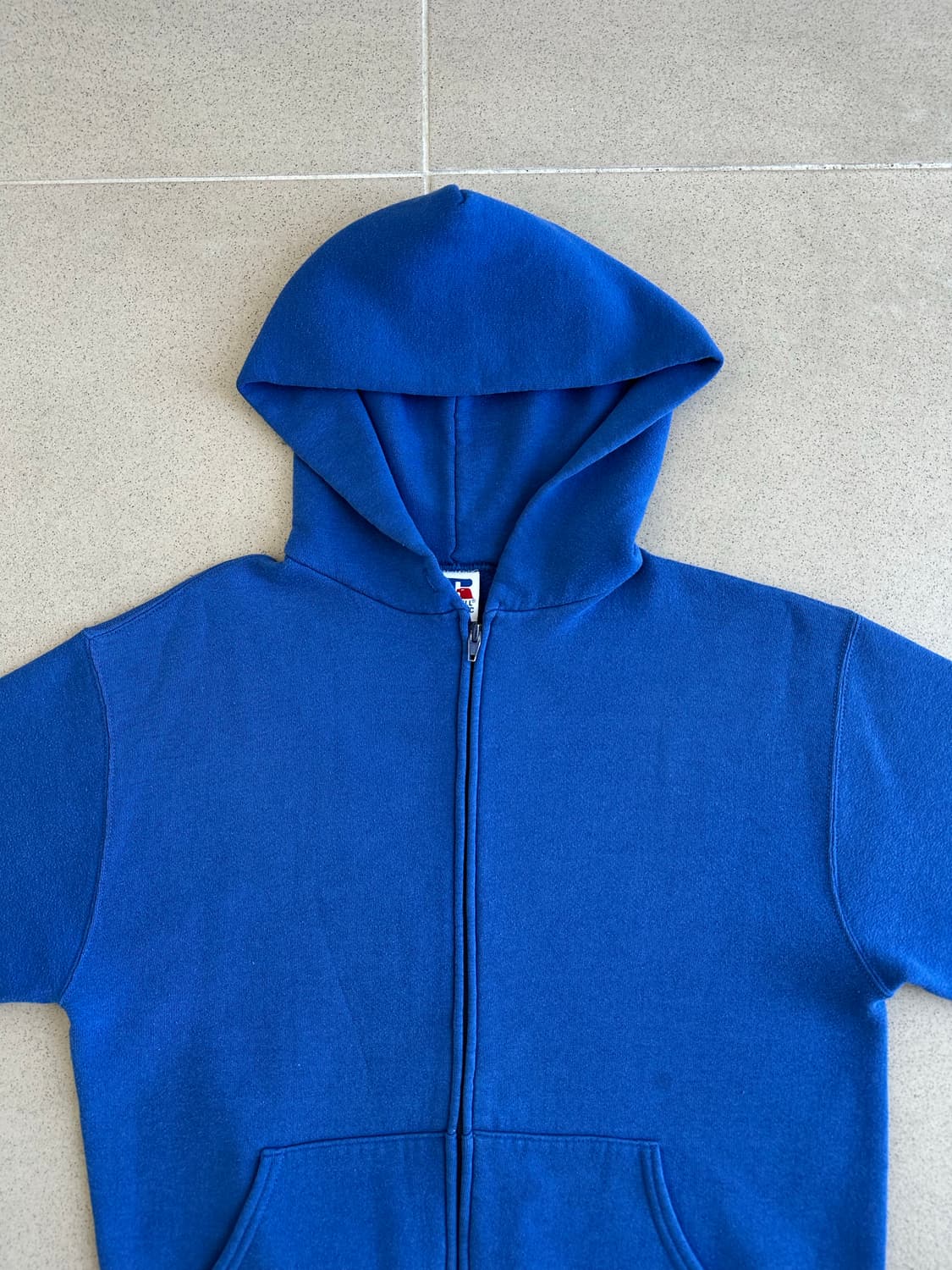 90s 빈티지 러셀 후드집업 블루 L USA 상품이미지4