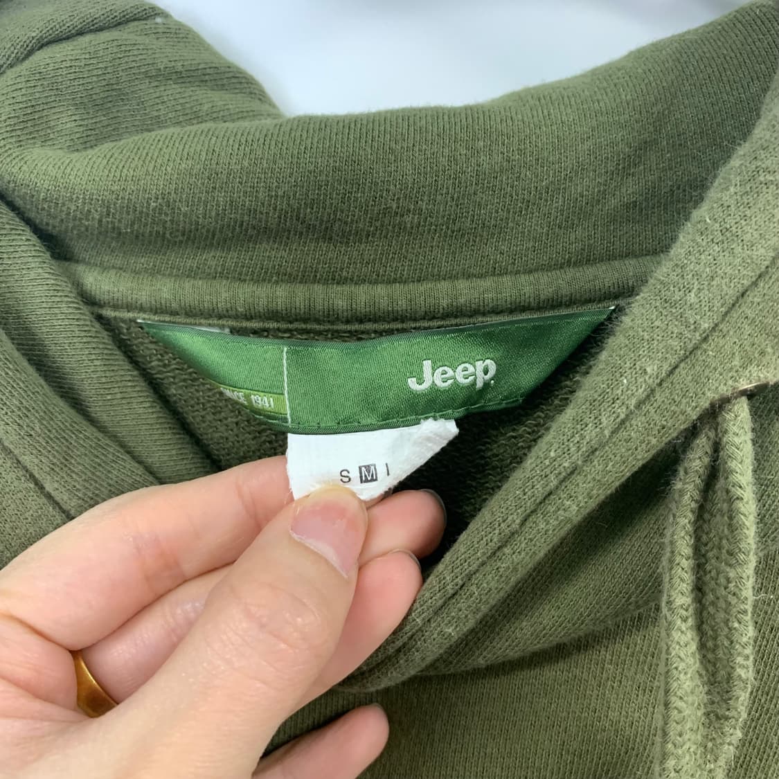 Jeep 지프 빅로고 카키 후드티 상품이미지7