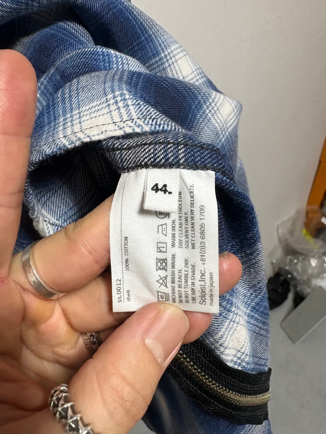 [44] 솔로이스트 오버사이즈 백지퍼 본디지 옴브레 셔츠 블루 상품이미지5