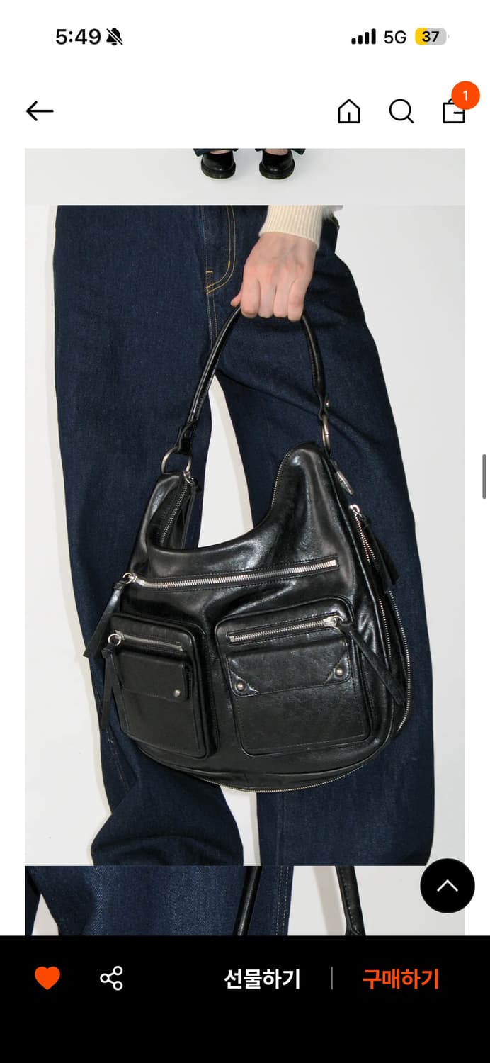 썬번프로젝트 더블 포켓 숄더백 블랙 상품이미지3