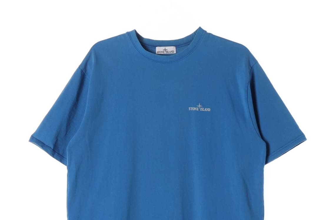 스톤아일랜드 로고 와펜 패치 반팔 티셔츠 블루 105 상품이미지3