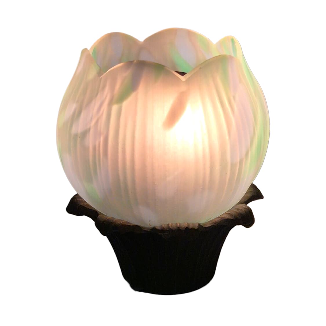 90s 호야 크리스탈 그린 마블 튤립 화분 조명 상품이미지7