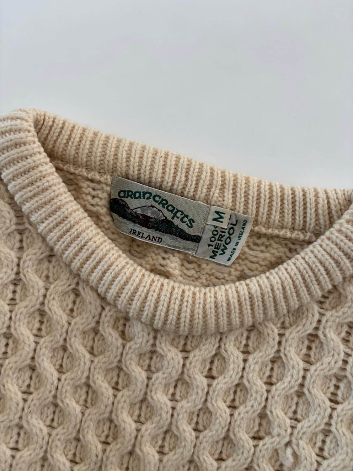 아란크래프트 아이보리 피셔맨 울 니트 상품이미지5