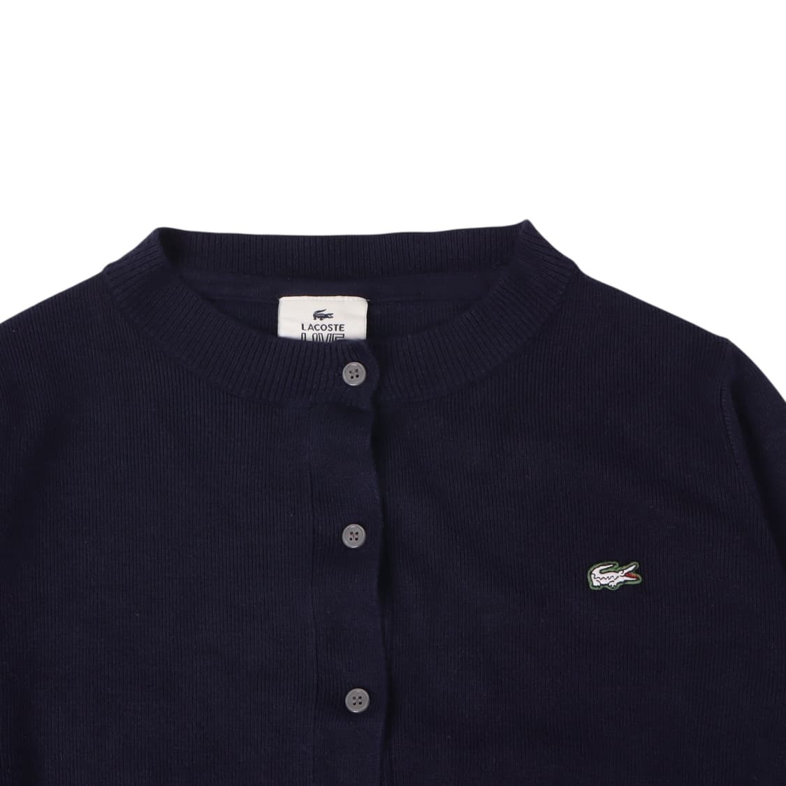 라코스테 네이비 코튼 니트 라운드 가디건 상품이미지2