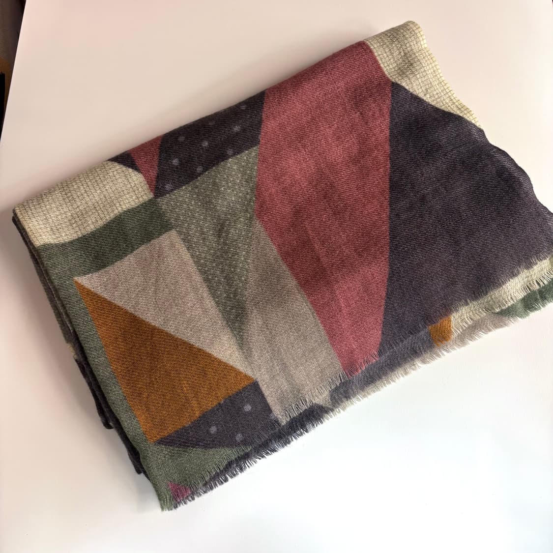 패치워크 패턴 도트 모리걸 히피 wool 머플러 (Made in INDI 상품이미지4