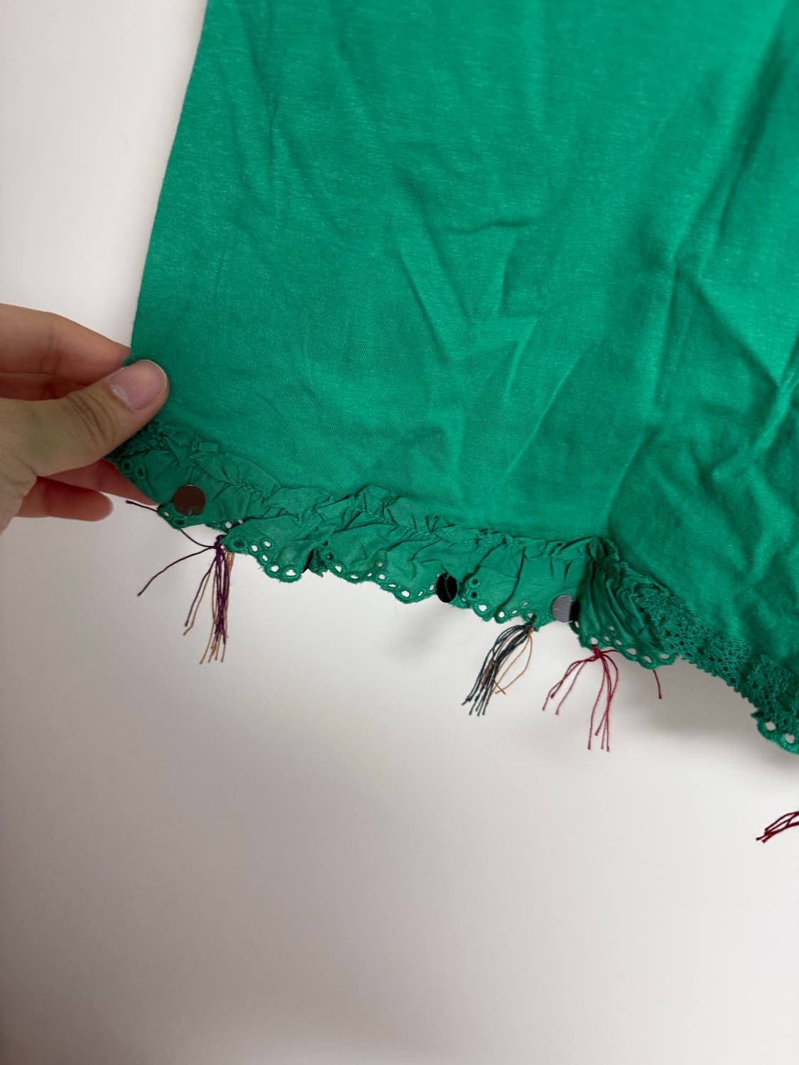 스나오구와하라 이세이미야케 민소매 스팽글트리밍 상품이미지4