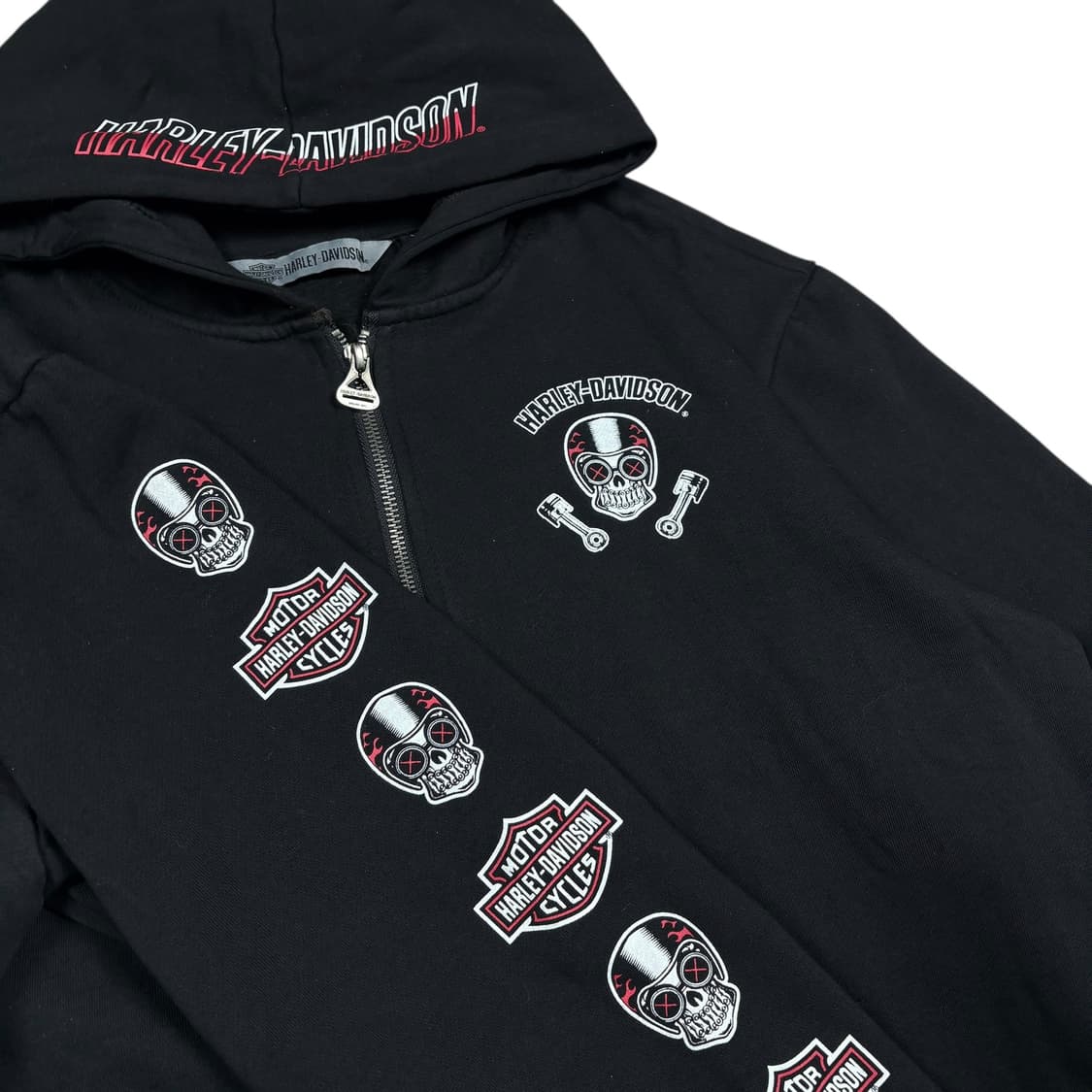 할리 데이비슨 블랙컬러 스컬 피스톤 B34 후드집업 상품이미지2