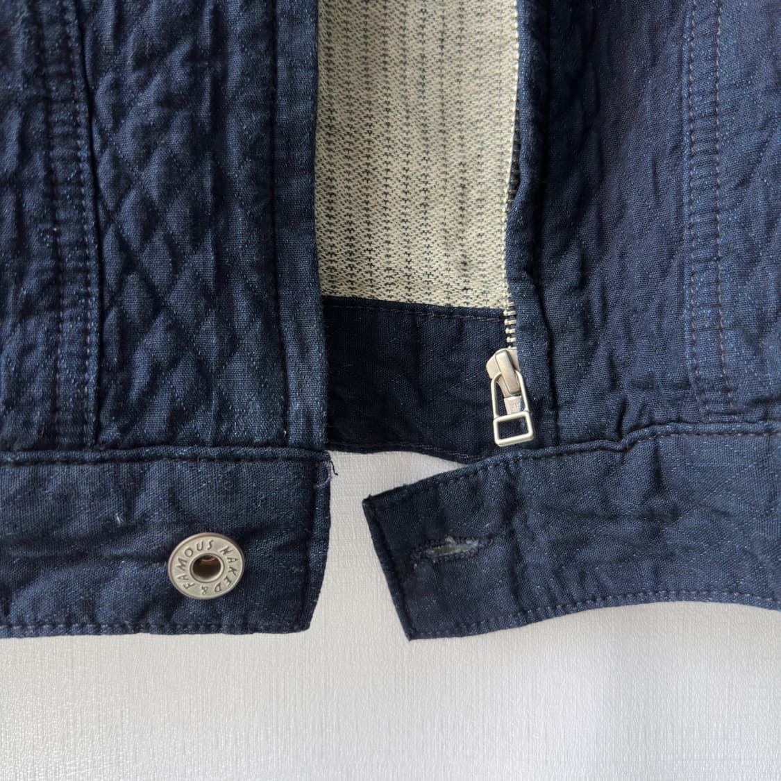 Naked & Famous 퀼티드 인디고 데님 블루종 자켓 L 상품이미지8