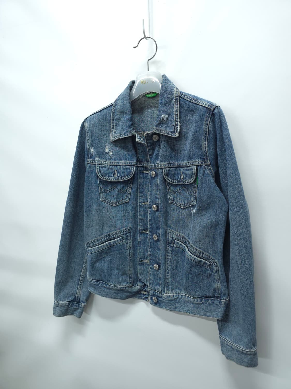 베네통 빈티지 워싱 데님 자켓(메이드인이태리,55사이즈) 상품이미지1
