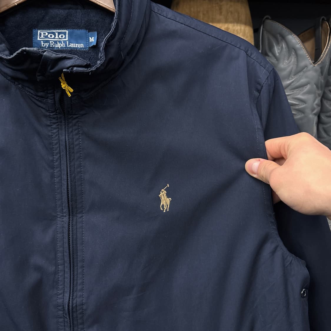 90s 폴로 랄프로렌 플리스 라이닝 페리자켓 샴페인 포니 N624 상품이미지5