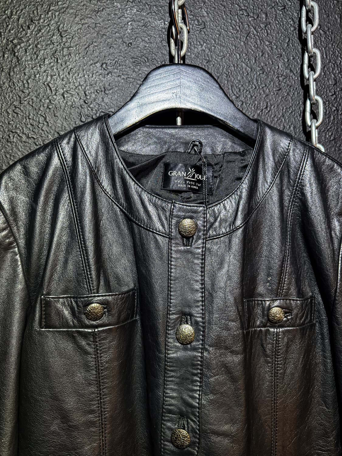 Non-Collar Leather Jacket 상품이미지2