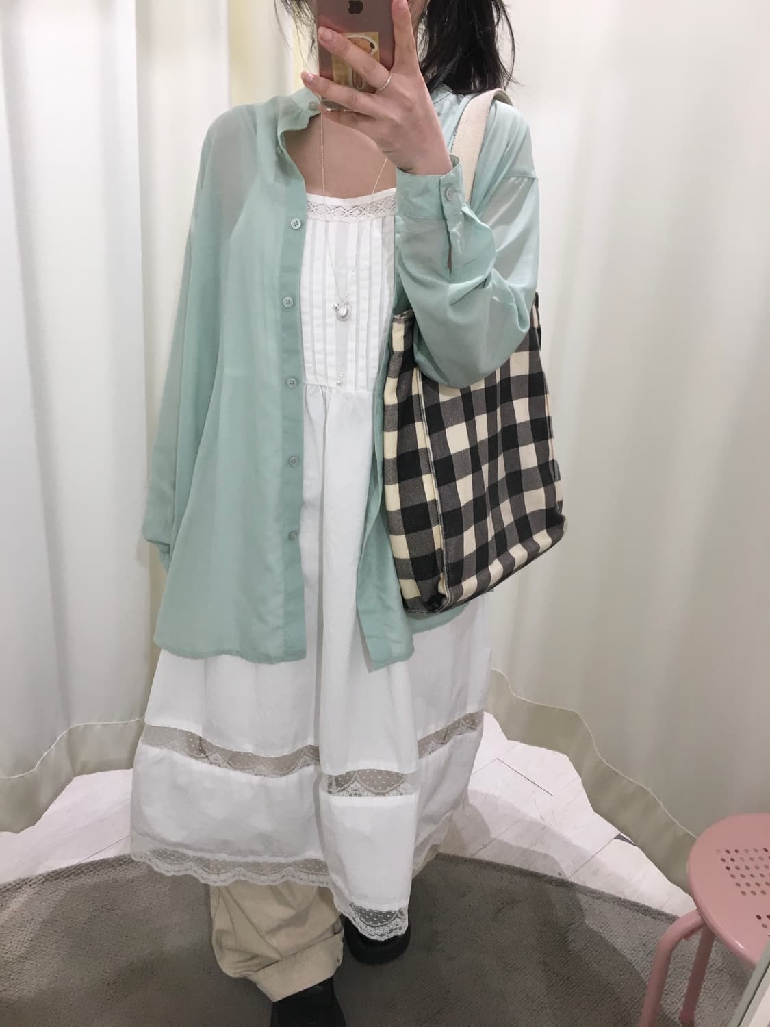 Mint Semi-Sheer Shirt 상품이미지2
