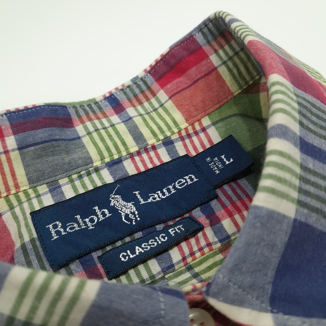 CN864 L 폴로 랄프로렌 클래식 매드라스 체크 긴팔 셔츠 남방 상품이미지4