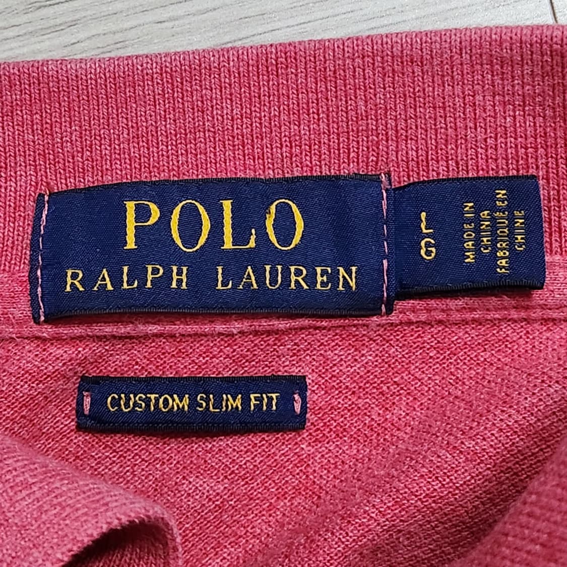 폴로 랄프로렌 핑크 포니자수 피케 셔츠 반팔티 (L) 상품이미지3