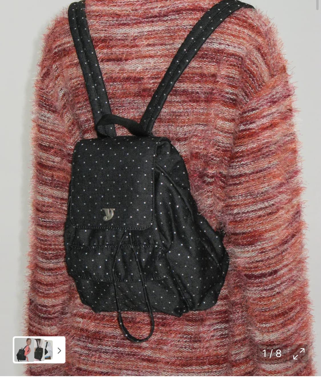 여밈 미니 데이 백팩 스타 블랙 mini day backpack 상품이미지1