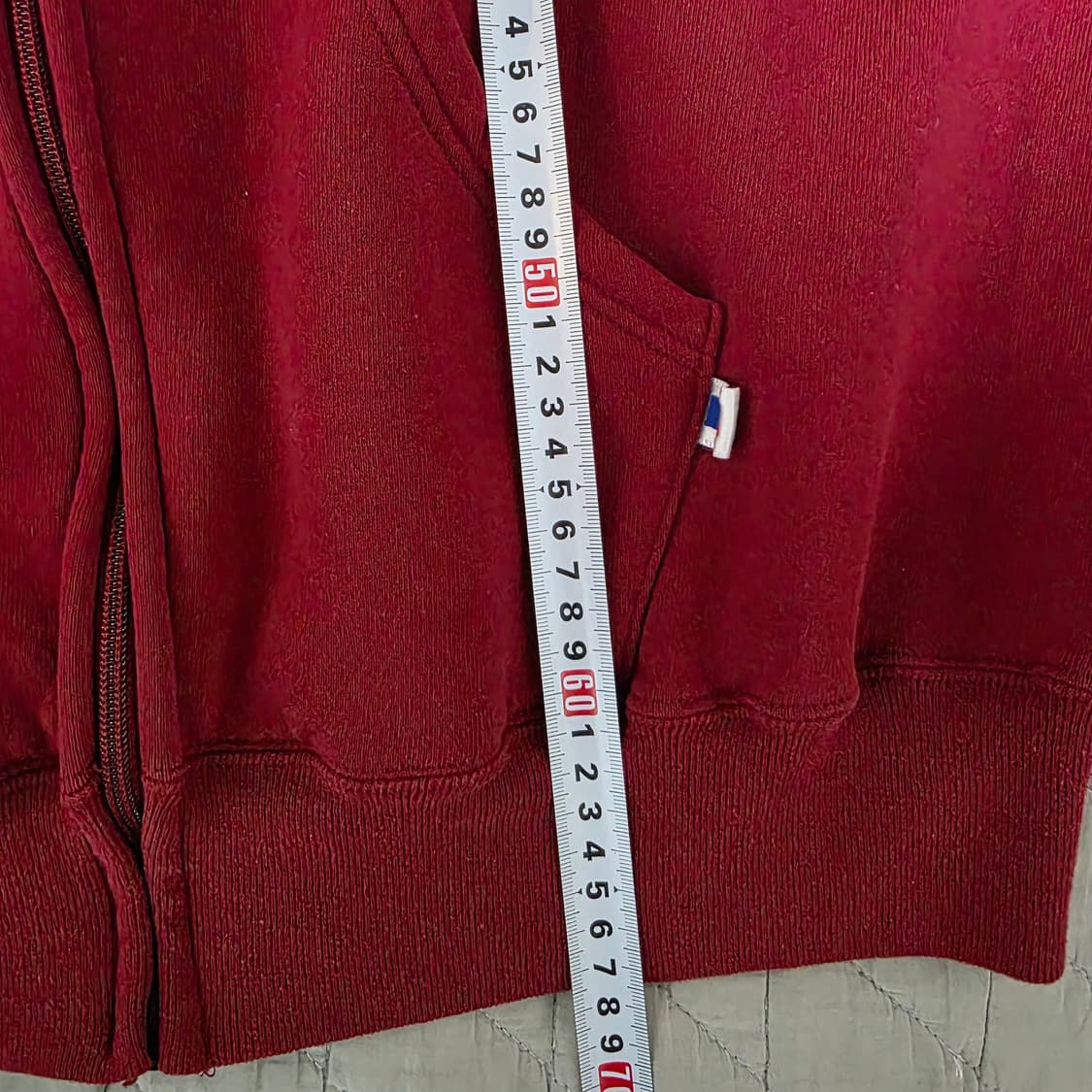[XL] 90s 빈티지 러셀 애슬레틱 후드 집업 페이디드 레드/버건디 상품이미지8