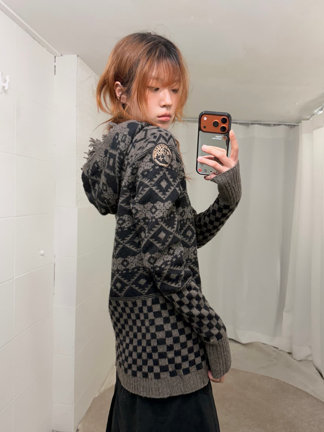 디젤 그런지 보헤미안 작사 니트 후드집업 상품이미지3