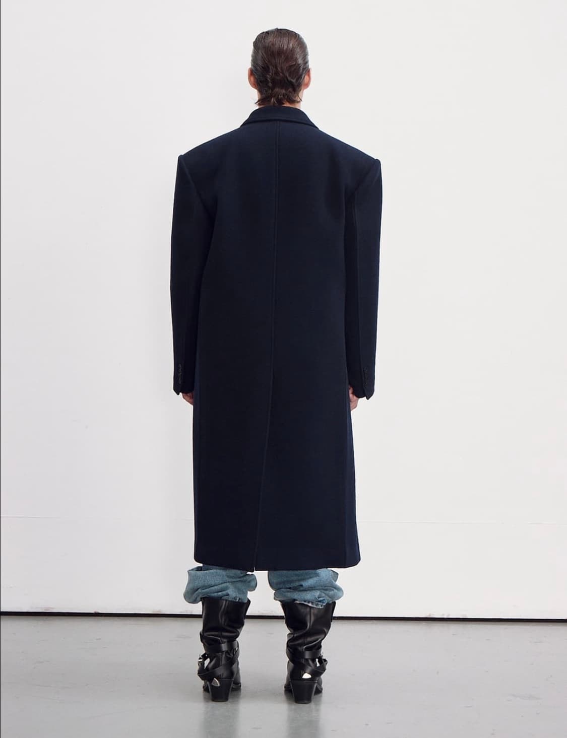 렉토 23FW 로버펠트 더블코트 네이비 M 상품이미지3