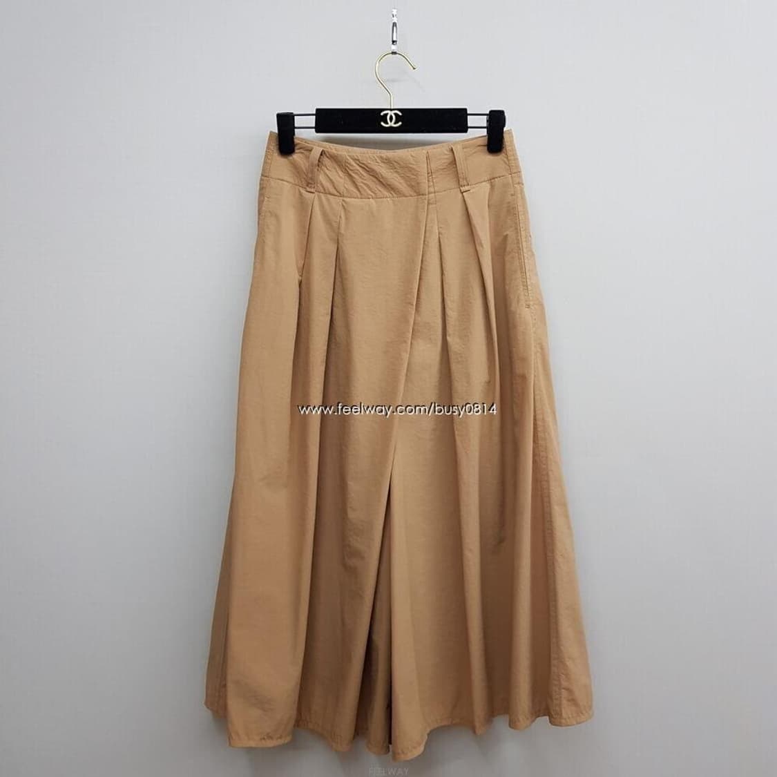 한섬 마인 MINE 2022  베이지 와이드 플리츠 큐롯 팬츠 xs사이즈 상품이미지1