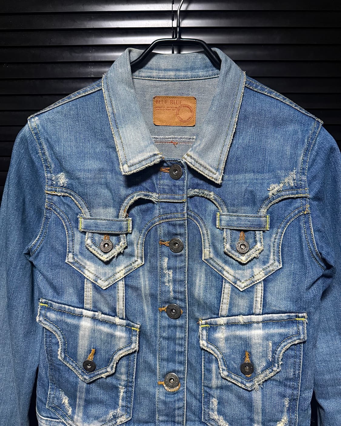 블루보이 트러커 워싱 데님 청자켓 크롭 숏자켓 고스 펑크 락 갸루 로리걸 상품이미지2