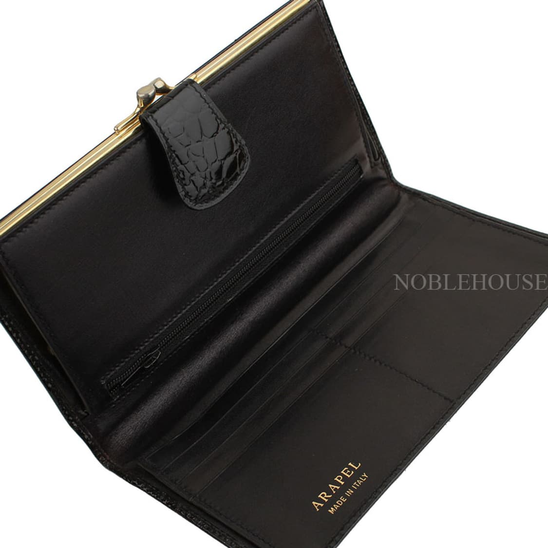 ARAPER 블랙 유광 와니 금장 장지갑
 상품이미지6