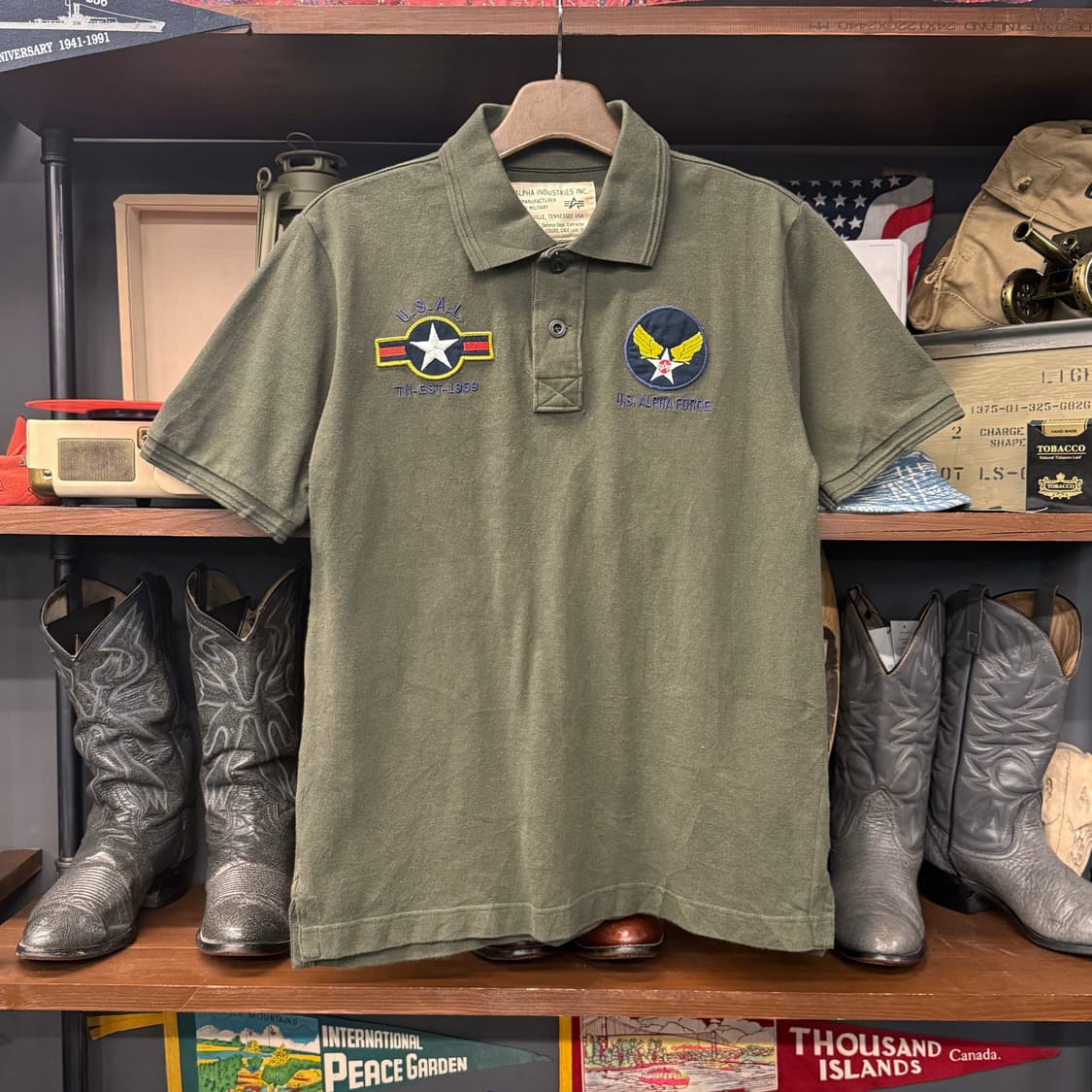 알파 인터스트리 밀리터리 패치와펜 PK 카라티 반팔 N850   상품이미지1