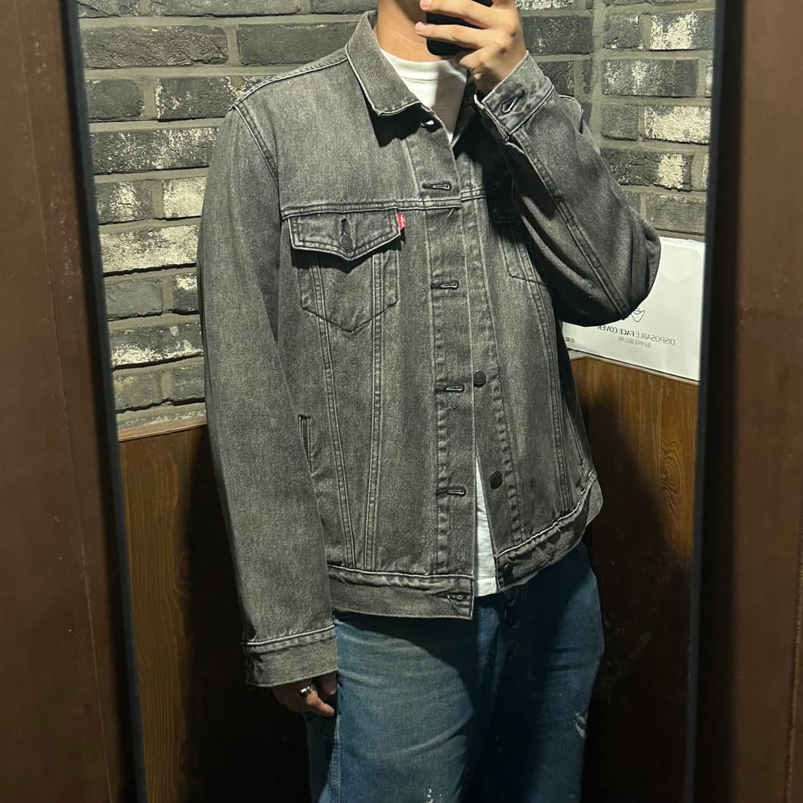 L) 리바이스 3세대 흑청 블랙 데님 자켓 상품이미지10
