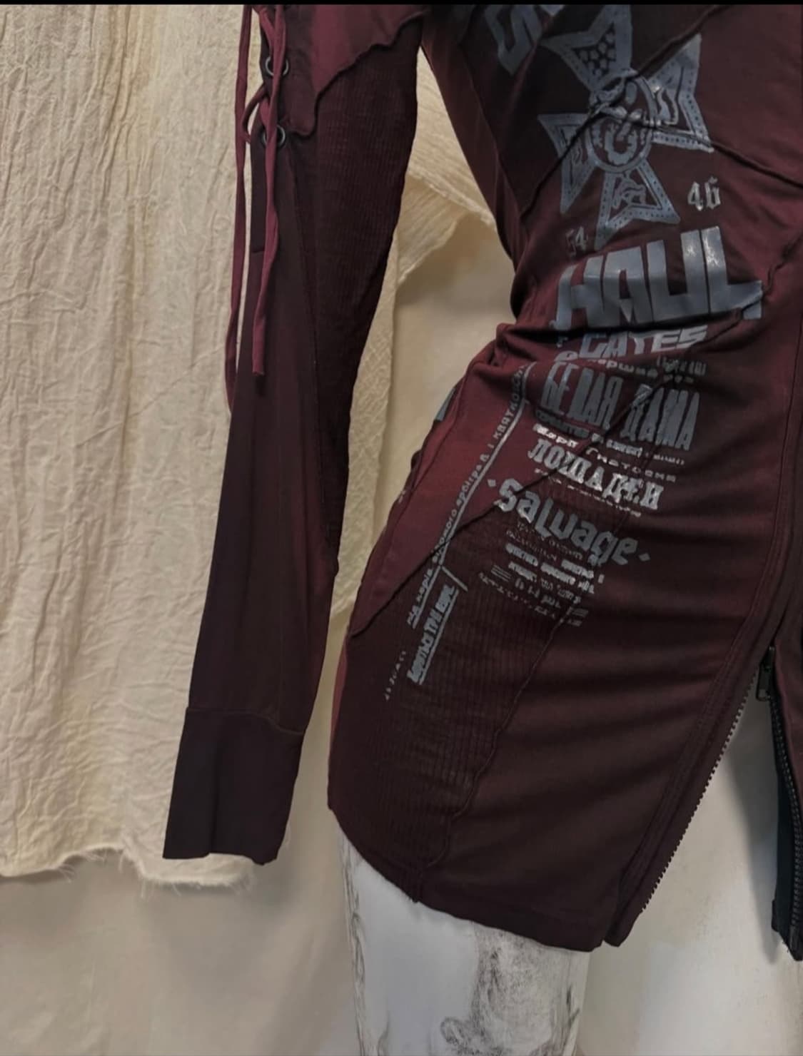 salvage long-sleeved zip-up top 상품이미지3