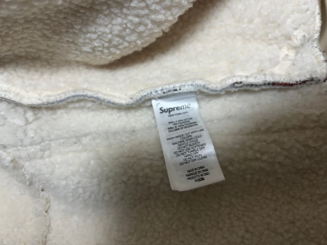 슈프림 포우 셔링 집업 후드 내추럴 M 상품이미지4