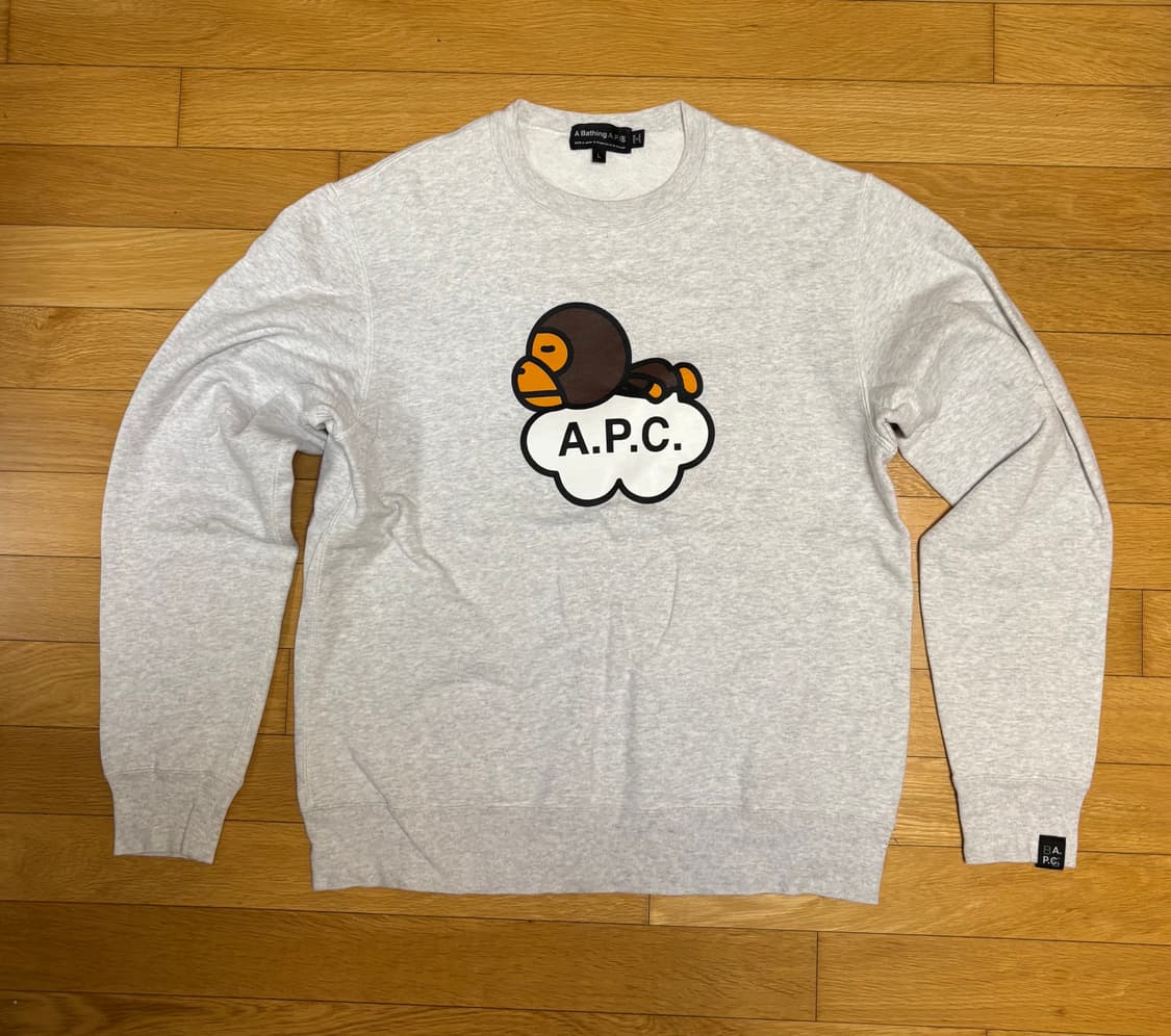 베이프 × 아페쎄(APC) 콜라보 스웻셔츠(L) 상품이미지1