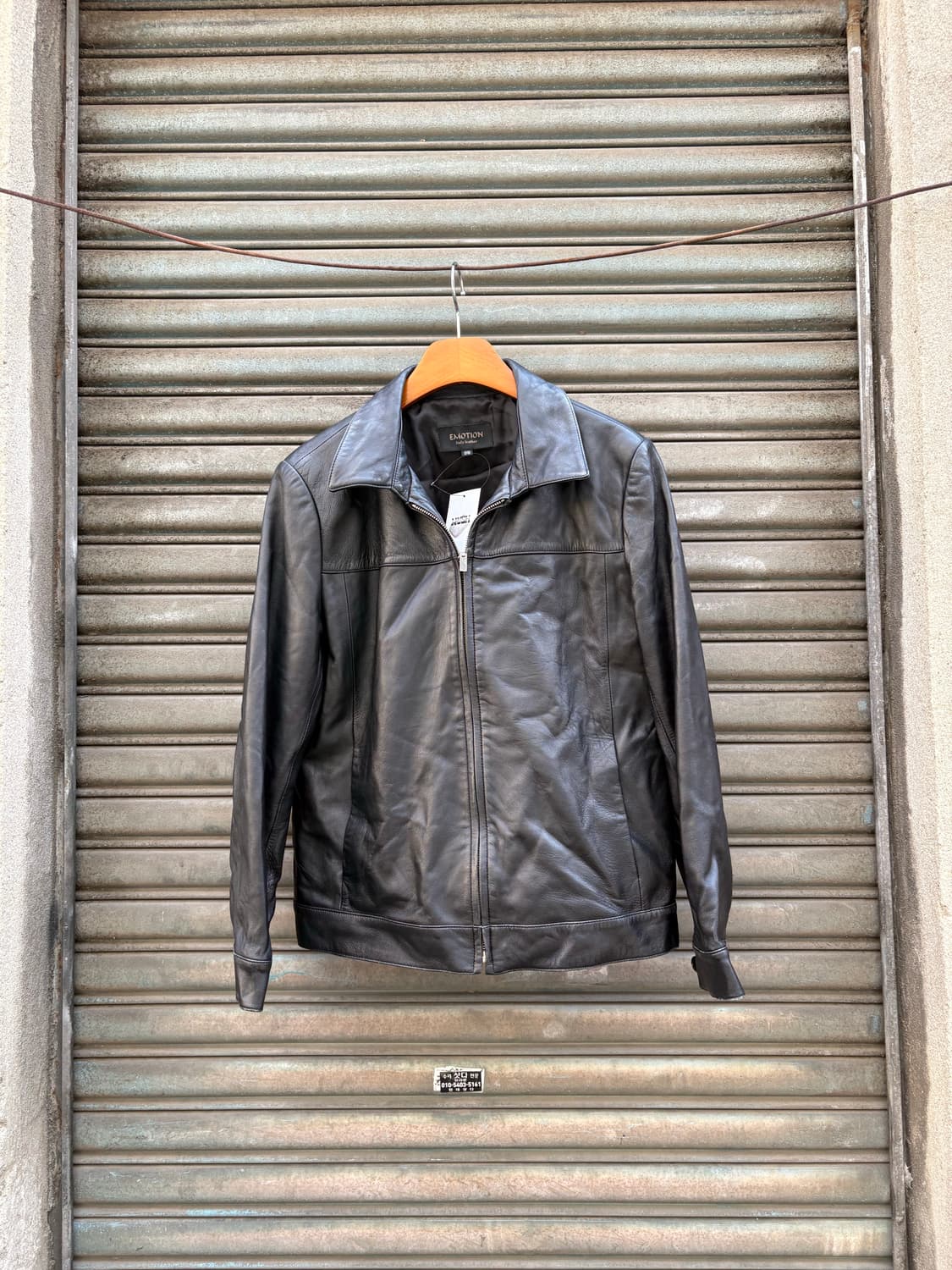 이태리 레더 크롭재킷 클래식 레더 재킷 상품이미지1