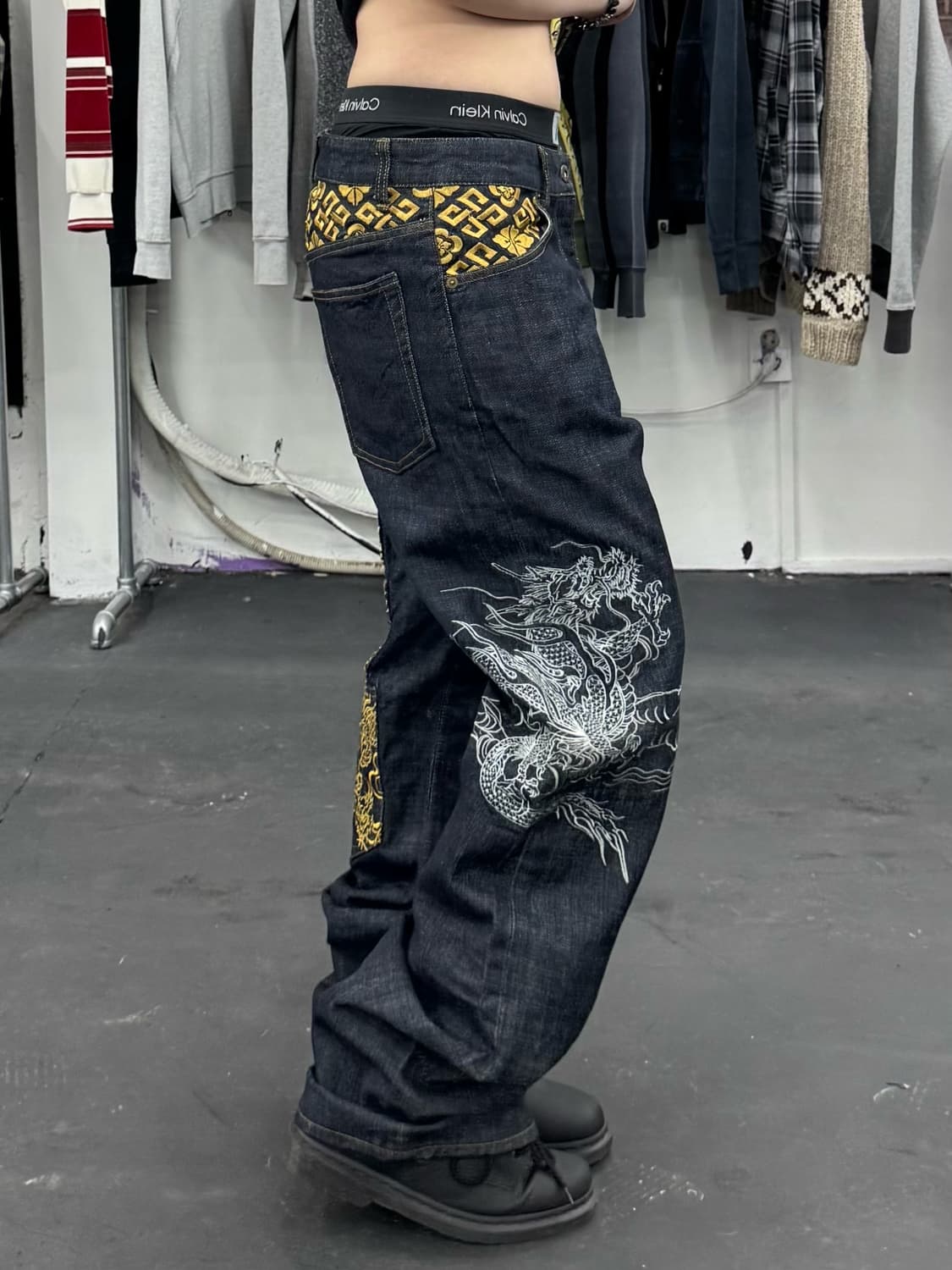 카라쿠리 타마시 오리엔탈 생지 데님팬츠 상품이미지5