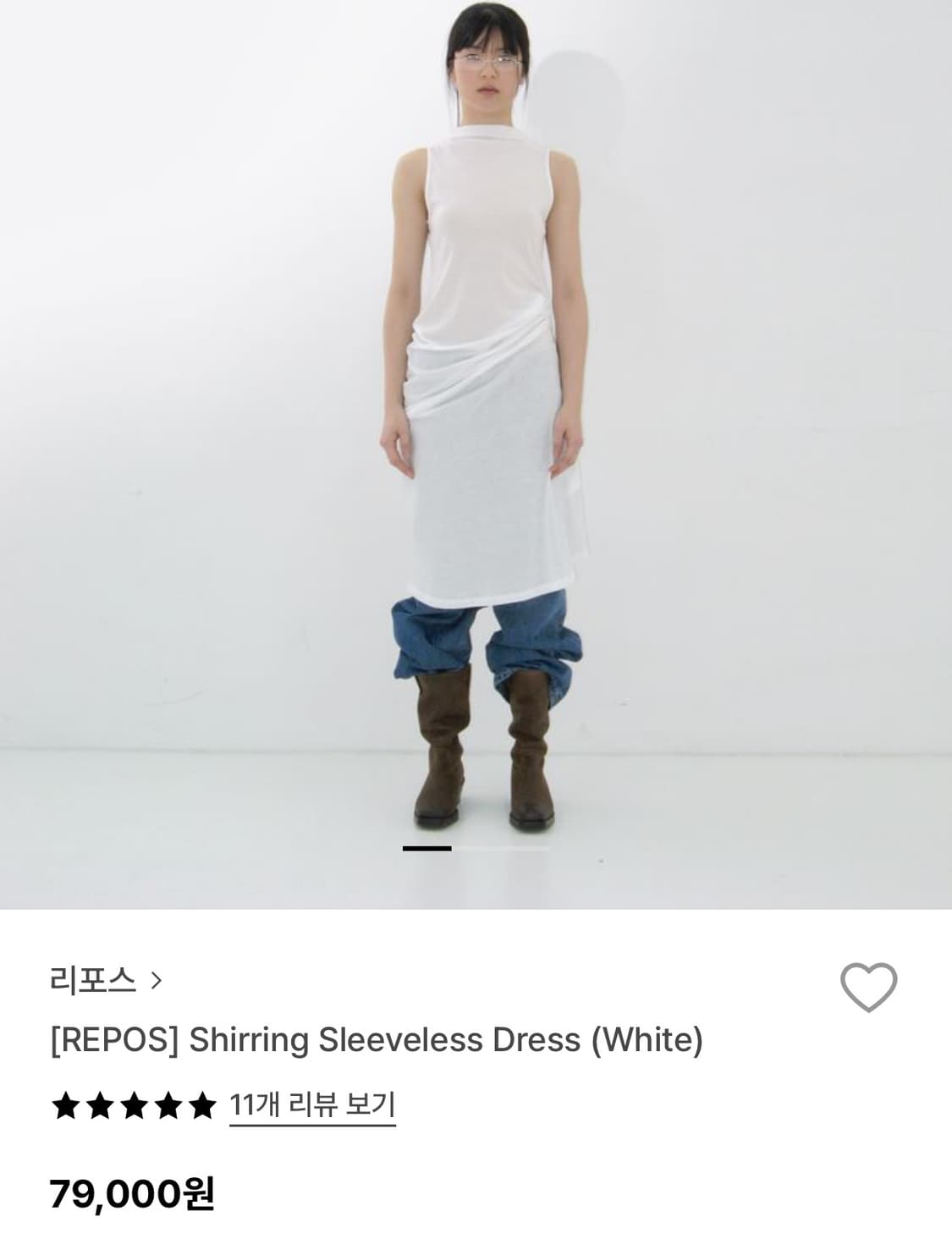 리포스 셔링 슬리브리스 원피스  상품이미지1