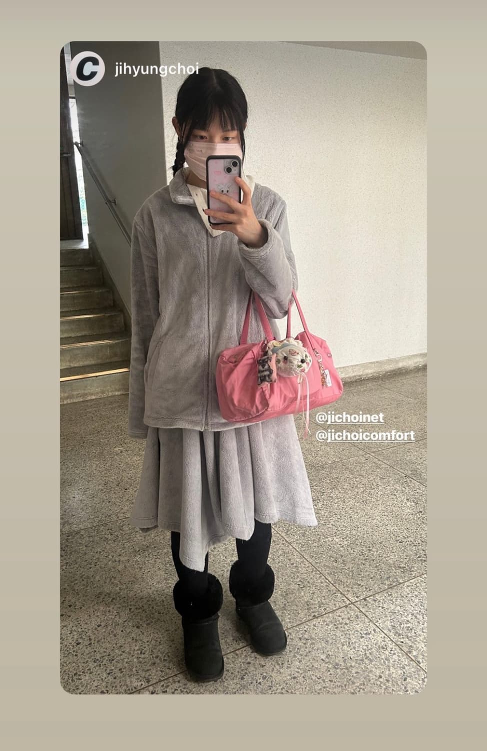 지초이 컴포트 23-007 플리스 집업 자켓 그레이 상품이미지3