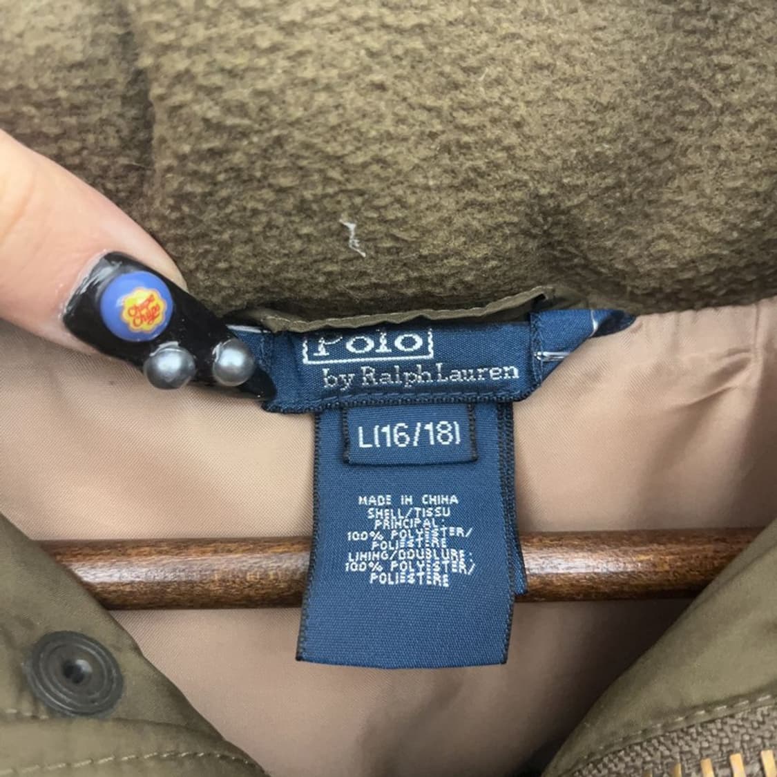 폴로 랄프로렌 워터파울 말차 카키 다운 패딩 L C08804 상품이미지5