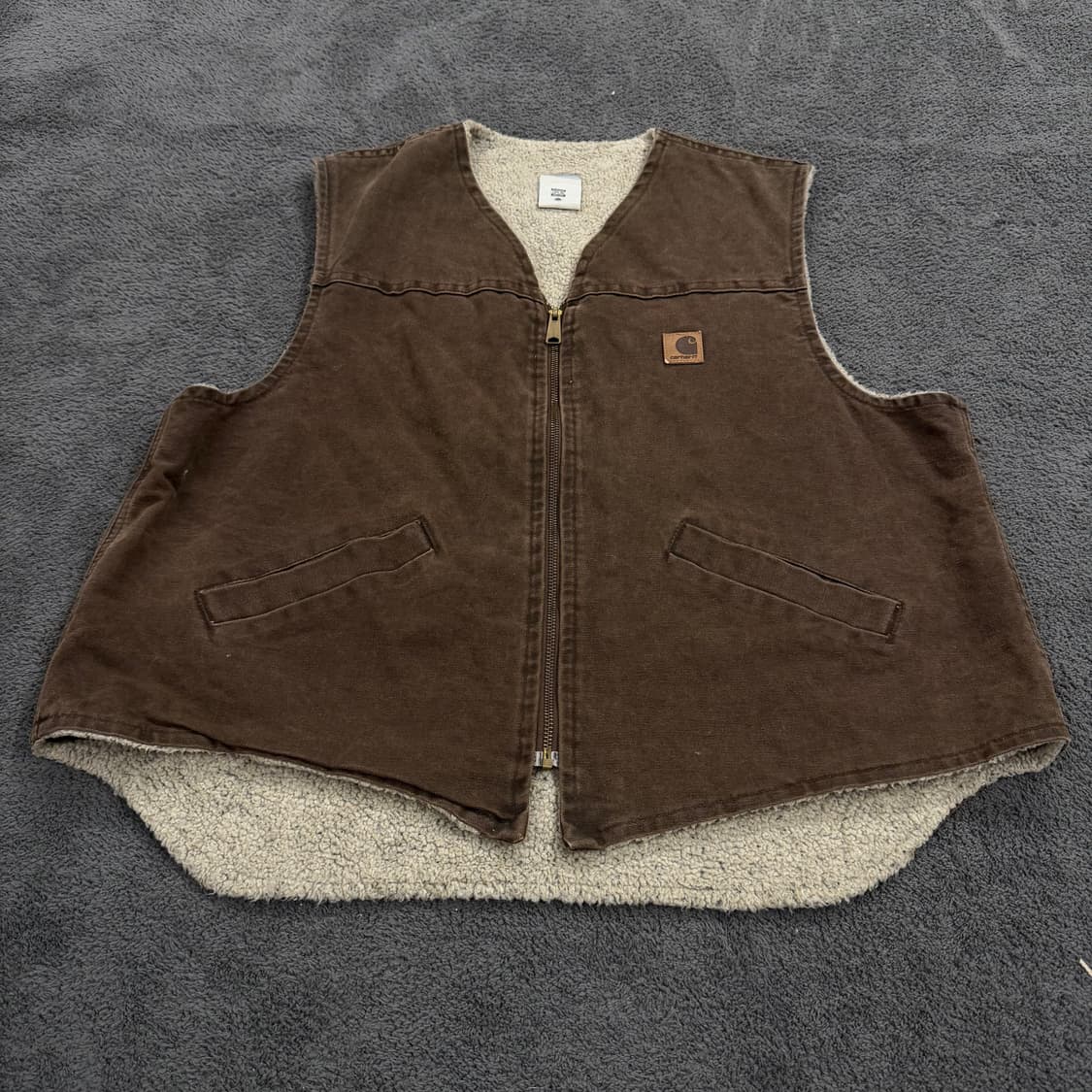 [정품/XL] 칼하트 v13 cht 덕 캔버스 쉐르파 워크 베스트 자켓 상품이미지2