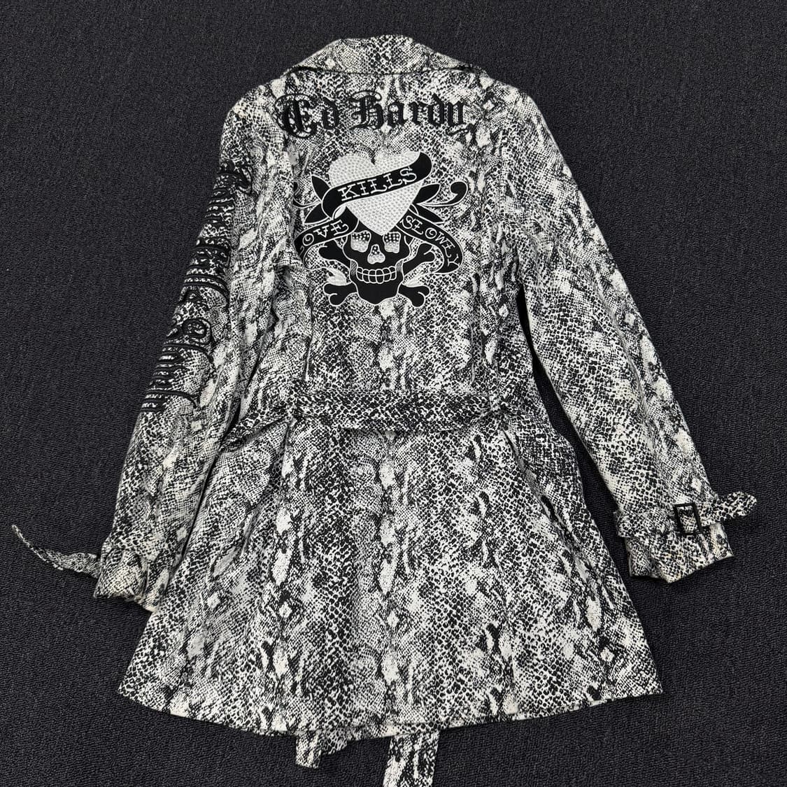 에드하디 스네이크 프린트 아플리케 라인스톤 트랜치 코트 상품이미지2