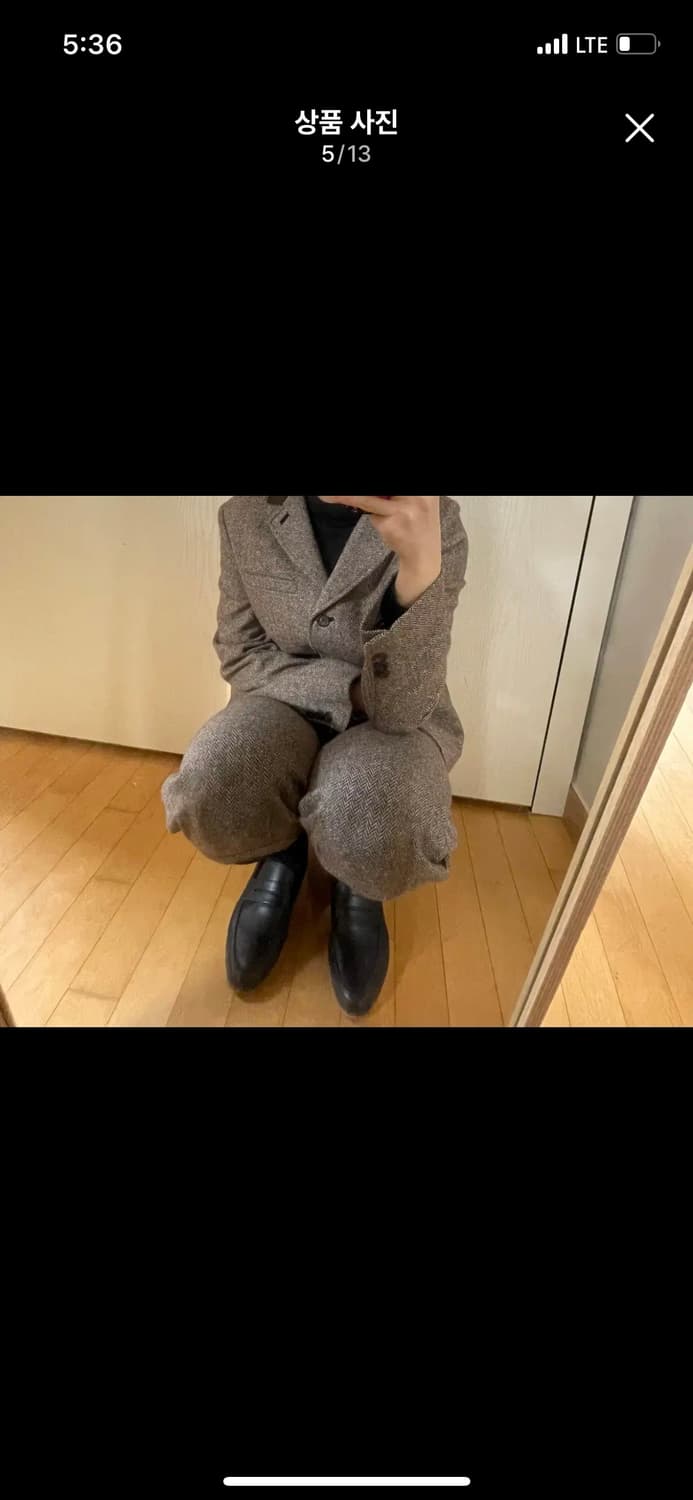 비꼴리끄 헤링본 브라운 자켓 팬츠 원피스 셋업 하객룩 승마복 라보빈티지 상품이미지3