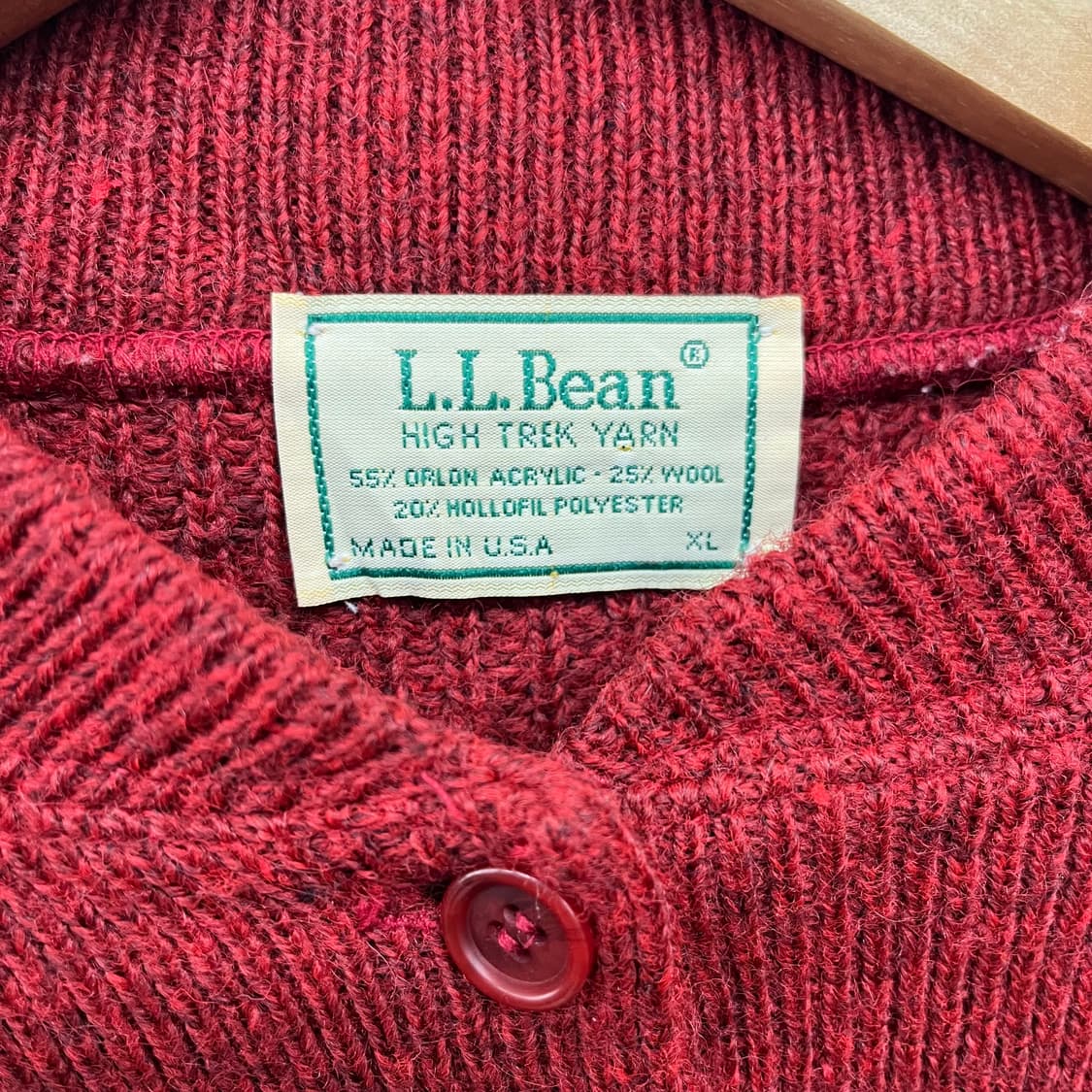 L.L.Bean 버튼업 니트 스웨터 버건디 상품이미지3