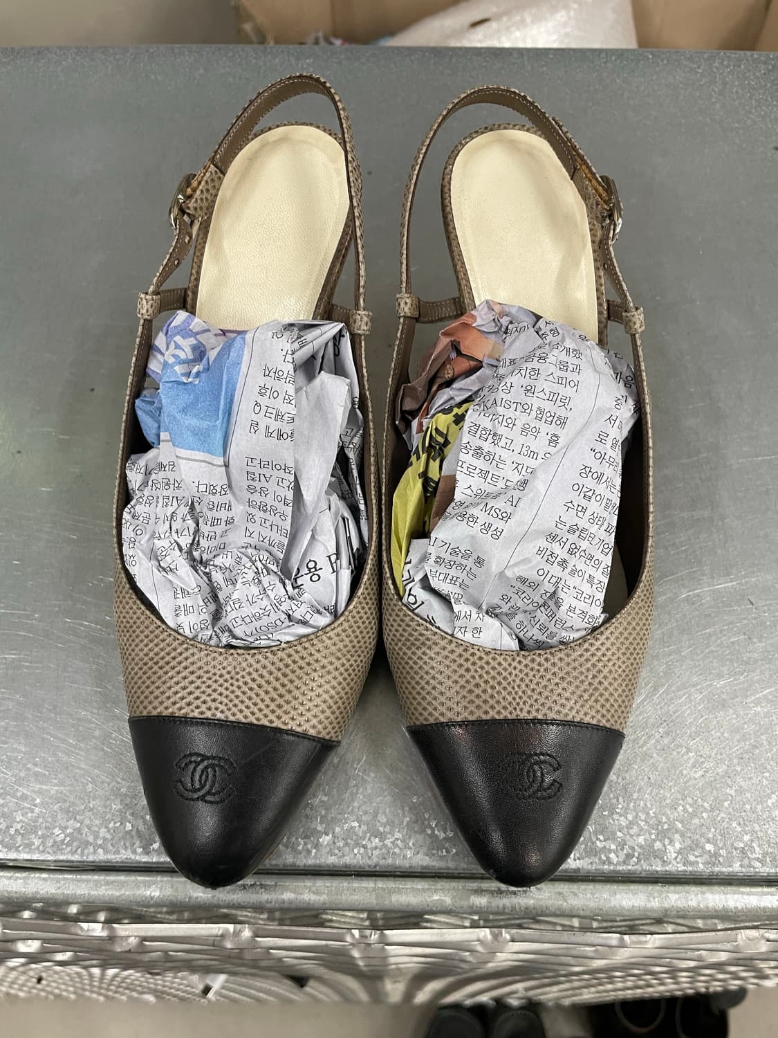 샤넬 레더 펌프스 슬링백 37.5 (gr-4734) 상품이미지5